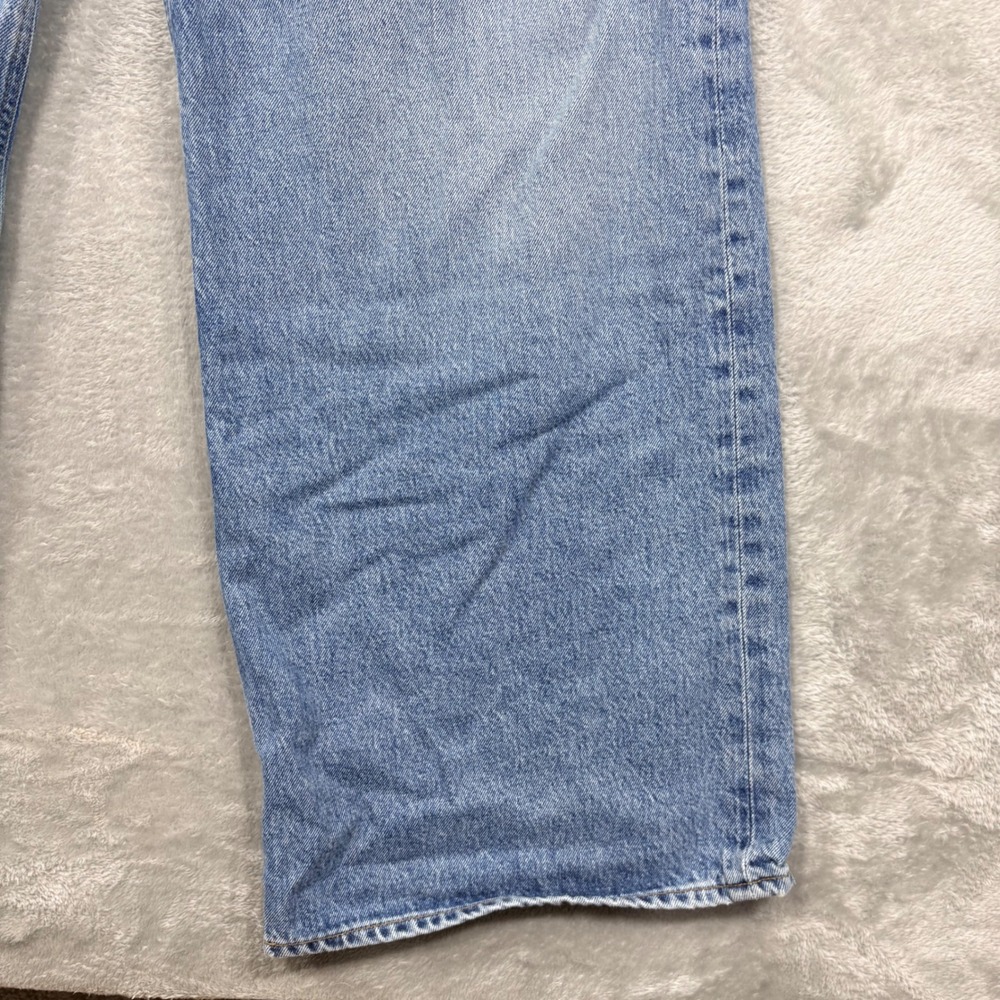 AGOLDE Wide Leg Baggy Jeans Womens 32 Light Blue Organic Cotton High Rise Denim - Picture 9 of 15